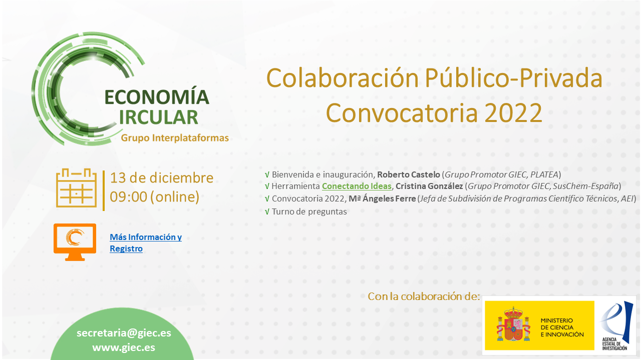 Colaboración Público - Privada: Convocatoria 2022