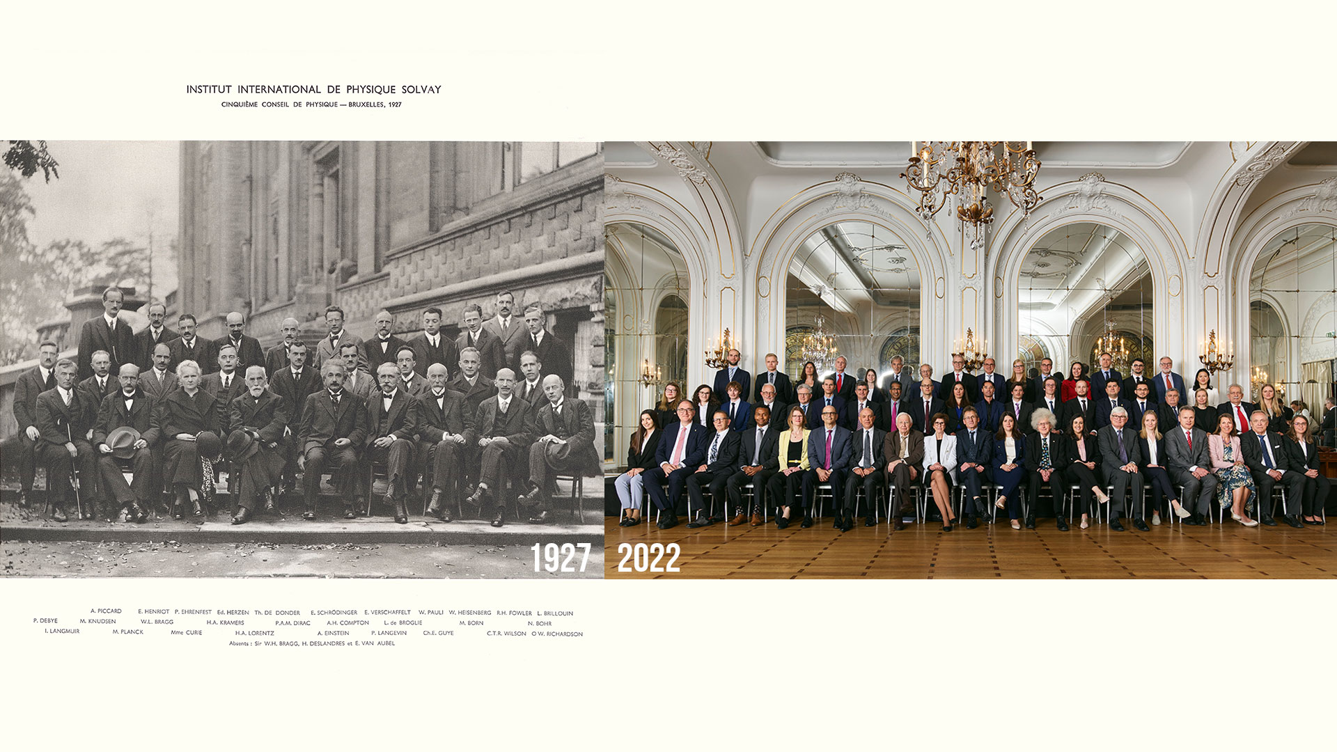 34 reconocidos científicos y 21 jóvenes investigadores europeos en el ámbito de la química recrean la icónica foto de Curie y Einstein en 1927