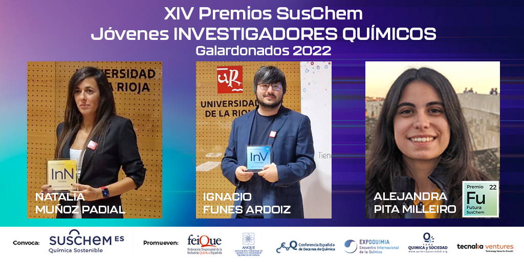 Los ganadores de los Premios SusChem-España 2022 reciben su galardón en la ceremonia de celebración del Día de la Química