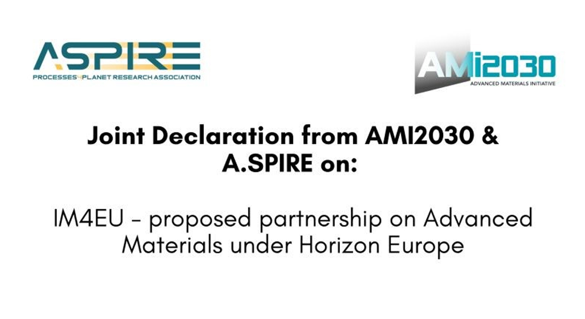 AMI2030 y Processes4Planet firman una declaración conjunta sobre la propuesta de partenariado de Materiales Avanzados (IM4EU)
