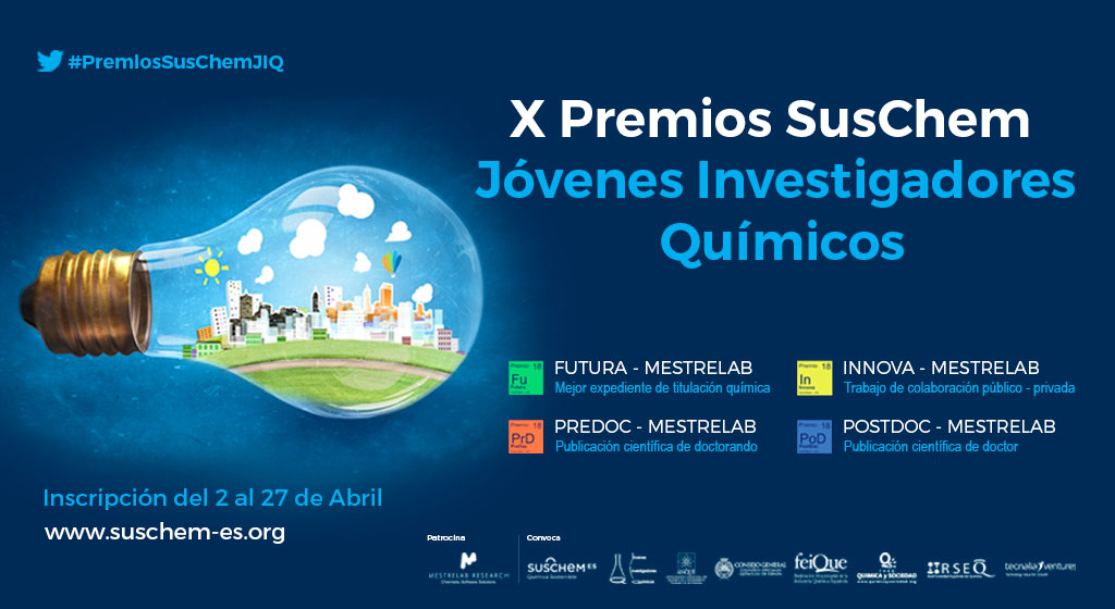 Emitido el fallo de los X Premios SusChem-Jóvenes Investigadores Químicos 2018