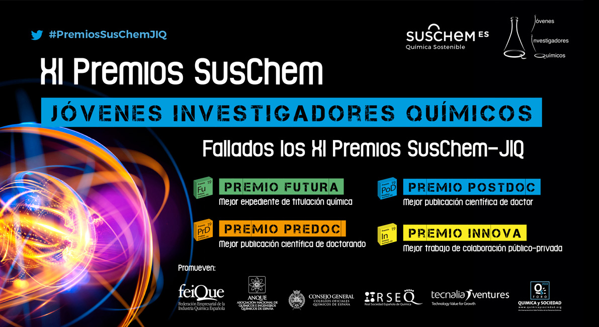 Emitido el fallo de la XI Edición de los Premios SusChem-Jóvenes Investigadores Químicos 2019